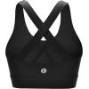 imageRUNNING GIRL Sports Bra for Women CrissCross Back Padded Strappy Sports Bras Medium Support Yoga Bra with Removable CupsAblack