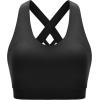 imageRUNNING GIRL Sports Bra for Women CrissCross Back Padded Strappy Sports Bras Medium Support Yoga Bra with Removable CupsAblack