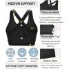 imageRUNNING GIRL Sports Bra for Women CrissCross Back Padded Strappy Sports Bras Medium Support Yoga Bra with Removable CupsAblack