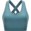 imageRUNNING GIRL Sports Bra for Women CrissCross Back Padded Strappy Sports Bras Medium Support Yoga Bra with Removable CupsAblue