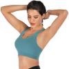 imageRUNNING GIRL Sports Bra for Women CrissCross Back Padded Strappy Sports Bras Medium Support Yoga Bra with Removable CupsAblue
