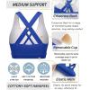 imageRUNNING GIRL Sports Bra for Women CrissCross Back Padded Strappy Sports Bras Medium Support Yoga Bra with Removable CupsAbright Blue
