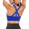 imageRUNNING GIRL Sports Bra for Women CrissCross Back Padded Strappy Sports Bras Medium Support Yoga Bra with Removable CupsAbright Blue