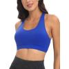 imageRUNNING GIRL Sports Bra for Women CrissCross Back Padded Strappy Sports Bras Medium Support Yoga Bra with Removable CupsAbright Blue
