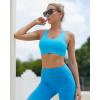 imageRUNNING GIRL Sports Bra for Women CrissCross Back Padded Strappy Sports Bras Medium Support Yoga Bra with Removable CupsAbrilliant Blue