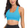 imageRUNNING GIRL Sports Bra for Women CrissCross Back Padded Strappy Sports Bras Medium Support Yoga Bra with Removable CupsAbrilliant Blue