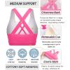 imageRUNNING GIRL Sports Bra for Women CrissCross Back Padded Strappy Sports Bras Medium Support Yoga Bra with Removable CupsAbrilliant Pink
