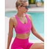 imageRUNNING GIRL Sports Bra for Women CrissCross Back Padded Strappy Sports Bras Medium Support Yoga Bra with Removable CupsAbrilliant Pink