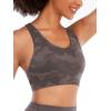imageRUNNING GIRL Sports Bra for Women CrissCross Back Padded Strappy Sports Bras Medium Support Yoga Bra with Removable CupsAcamouflage Black