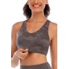 imageRUNNING GIRL Sports Bra for Women CrissCross Back Padded Strappy Sports Bras Medium Support Yoga Bra with Removable CupsAcamouflage Black