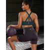 imageRUNNING GIRL Sports Bra for Women CrissCross Back Padded Strappy Sports Bras Medium Support Yoga Bra with Removable CupsAdark Blue