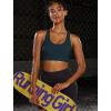 imageRUNNING GIRL Sports Bra for Women CrissCross Back Padded Strappy Sports Bras Medium Support Yoga Bra with Removable CupsAdark Blue