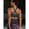imageRUNNING GIRL Sports Bra for Women CrissCross Back Padded Strappy Sports Bras Medium Support Yoga Bra with Removable CupsAdark Blue