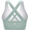 imageRUNNING GIRL Sports Bra for Women CrissCross Back Padded Strappy Sports Bras Medium Support Yoga Bra with Removable CupsAgreen