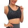 imageRUNNING GIRL Sports Bra for Women CrissCross Back Padded Strappy Sports Bras Medium Support Yoga Bra with Removable CupsAleopard Print