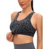 imageRUNNING GIRL Sports Bra for Women CrissCross Back Padded Strappy Sports Bras Medium Support Yoga Bra with Removable CupsAleopard Print
