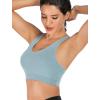 imageRUNNING GIRL Sports Bra for Women CrissCross Back Padded Strappy Sports Bras Medium Support Yoga Bra with Removable CupsAopal Green