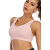 imageRUNNING GIRL Sports Bra for Women CrissCross Back Padded Strappy Sports Bras Medium Support Yoga Bra with Removable CupsApink