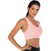 imageRUNNING GIRL Sports Bra for Women CrissCross Back Padded Strappy Sports Bras Medium Support Yoga Bra with Removable CupsApink