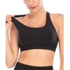 imageRUNNING GIRL Sports Bra for Women CrissCross Back Padded Strappy Sports Bras Medium Support Yoga Bra with Removable CupsBblack