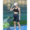 imageRUNNING GIRL Sports Bra for Women CrissCross Back Padded Strappy Sports Bras Medium Support Yoga Bra with Removable CupsBblack
