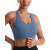 imageRUNNING GIRL Sports Bra for Women CrissCross Back Padded Strappy Sports Bras Medium Support Yoga Bra with Removable CupsBblue
