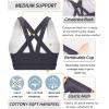 imageRUNNING GIRL Sports Bra for Women CrissCross Back Padded Strappy Sports Bras Medium Support Yoga Bra with Removable CupsBdusty Blue