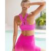 imageRUNNING GIRL Sports Bra for Women CrissCross Back Padded Strappy Sports Bras Medium Support Yoga Bra with Removable CupsBhot Pink