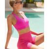 imageRUNNING GIRL Sports Bra for Women CrissCross Back Padded Strappy Sports Bras Medium Support Yoga Bra with Removable CupsBhot Pink