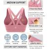 imageRUNNING GIRL Sports Bra for Women CrissCross Back Padded Strappy Sports Bras Medium Support Yoga Bra with Removable CupsBpink