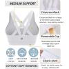 imageRUNNING GIRL Sports Bra for Women CrissCross Back Padded Strappy Sports Bras Medium Support Yoga Bra with Removable CupsBwhite