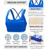 imageRUNNING GIRL Sports Bra for Women CrissCross Back Padded Strappy Sports Bras Medium Support Yoga Bra with Removable CupsDbrillant Blue