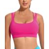 imageRUNNING GIRL Sports Bra for Women CrissCross Back Padded Strappy Sports Bras Medium Support Yoga Bra with Removable CupsDhot Pink