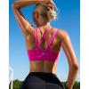 imageRUNNING GIRL Sports Bra for Women CrissCross Back Padded Strappy Sports Bras Medium Support Yoga Bra with Removable CupsDhot Pink