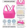 imageRUNNING GIRL Sports Bra for Women CrissCross Back Padded Strappy Sports Bras Medium Support Yoga Bra with Removable CupsDhot Pink