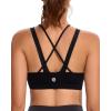 imageRUNNING GIRL Sports Bra for Women CrissCross Back Padded Strappy Sports Bras Medium Support Yoga Bra with Removable CupsDink Black