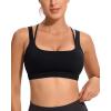 imageRUNNING GIRL Sports Bra for Women CrissCross Back Padded Strappy Sports Bras Medium Support Yoga Bra with Removable CupsDink Black