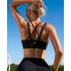 imageRUNNING GIRL Sports Bra for Women CrissCross Back Padded Strappy Sports Bras Medium Support Yoga Bra with Removable CupsDink Black