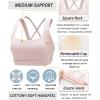 imageRUNNING GIRL Sports Bra for Women CrissCross Back Padded Strappy Sports Bras Medium Support Yoga Bra with Removable CupsDlight Pink