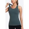 imageRUNNING GIRL Sports Bra for Women CrissCross Back Padded Strappy Sports Bras Medium Support Yoga Bra with Removable CupsEdark Green