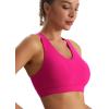 imageRUNNING GIRL Sports Bra for Women CrissCross Back Padded Strappy Sports Bras Medium Support Yoga Bra with Removable CupsHot Pink