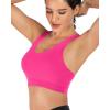 imageRUNNING GIRL Sports Bra for Women CrissCross Back Padded Strappy Sports Bras Medium Support Yoga Bra with Removable CupsHot Pink