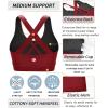 imageRUNNING GIRL Sports Bra for Women CrissCross Back Padded Strappy Sports Bras Medium Support Yoga Bra with Removable CupsRed