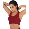 imageRUNNING GIRL Sports Bra for Women CrissCross Back Padded Strappy Sports Bras Medium Support Yoga Bra with Removable CupsRed