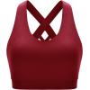 imageRUNNING GIRL Sports Bra for Women CrissCross Back Padded Strappy Sports Bras Medium Support Yoga Bra with Removable CupsRed