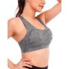 imageRUNNING GIRL Sports Bra for Women CrissCross Back Padded Strappy Sports Bras Medium Support Yoga Bra with Removable CupsSlate Grey