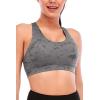 imageRUNNING GIRL Sports Bra for Women CrissCross Back Padded Strappy Sports Bras Medium Support Yoga Bra with Removable CupsSlate Grey
