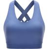 imageRUNNING GIRL Sports Bra for Women CrissCross Back Padded Strappy Sports Bras Medium Support Yoga Bra with Removable CupsViolet Storm