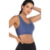 imageRUNNING GIRL Sports Bra for Women CrissCross Back Padded Strappy Sports Bras Medium Support Yoga Bra with Removable CupsViolet Storm