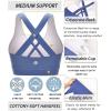 imageRUNNING GIRL Sports Bra for Women CrissCross Back Padded Strappy Sports Bras Medium Support Yoga Bra with Removable CupsViolet Storm